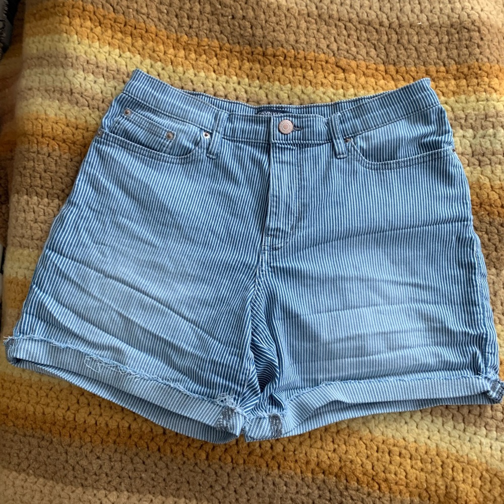 Calvin Klein striped denim shorts